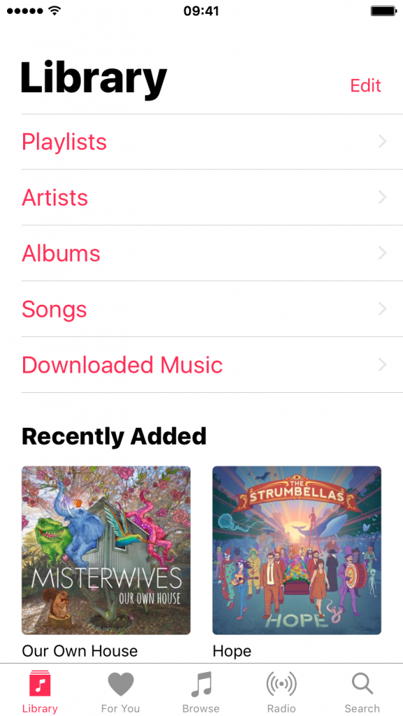 iOS 10音乐应用