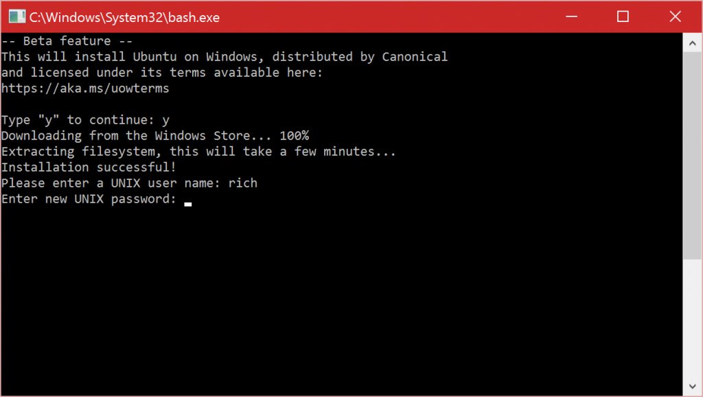 (老版Windows 10)设置与安装Linux Bash