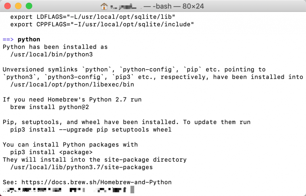 Homebrew安装Python 3成功