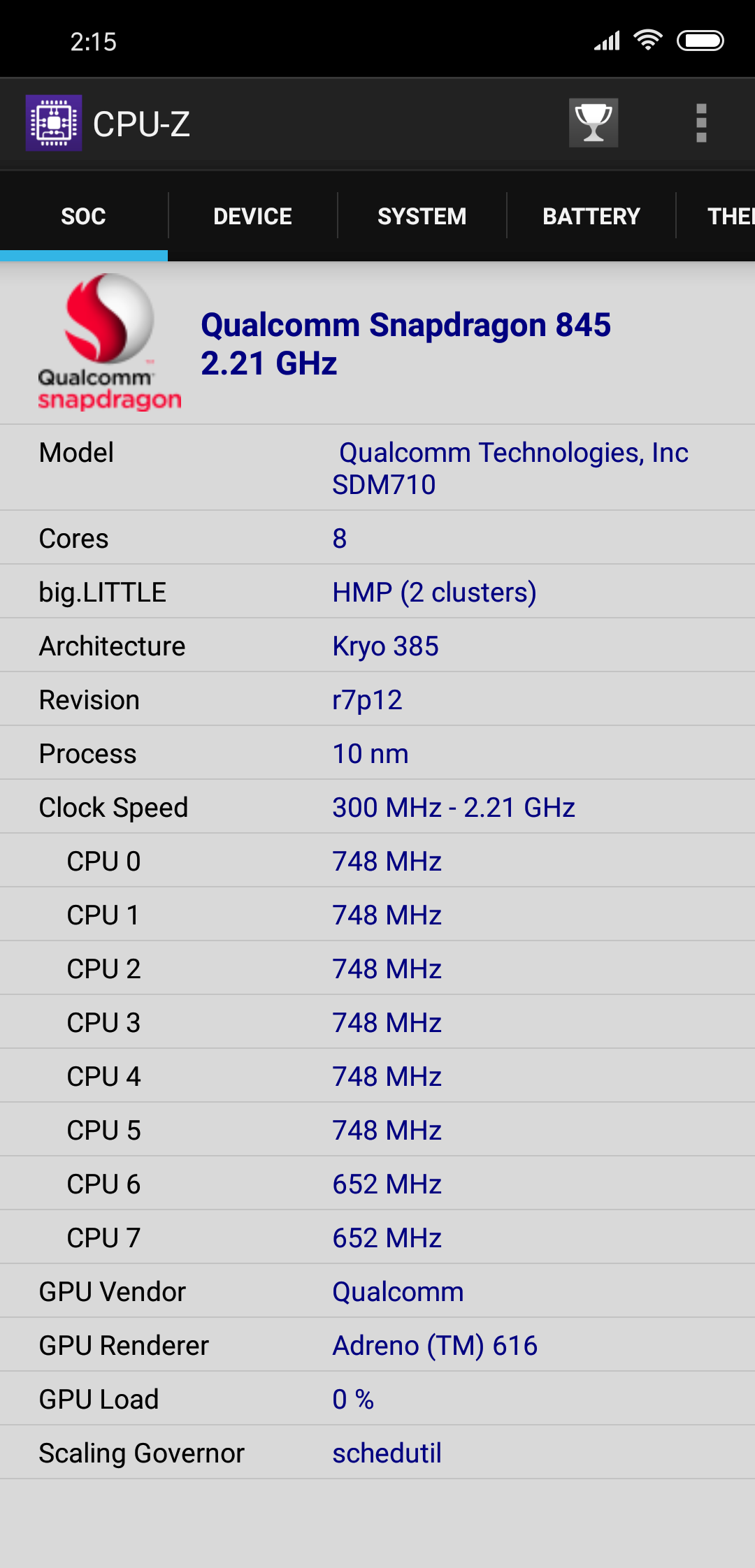 CPU-Z截图,估计和之前一样,没升级前都是显示高一级的处理器,这次是845
